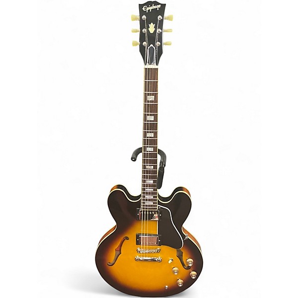 Used Epiphone 335 Inspired by gibson 2 Color Sunburst Hollow Body Electric Guitar
