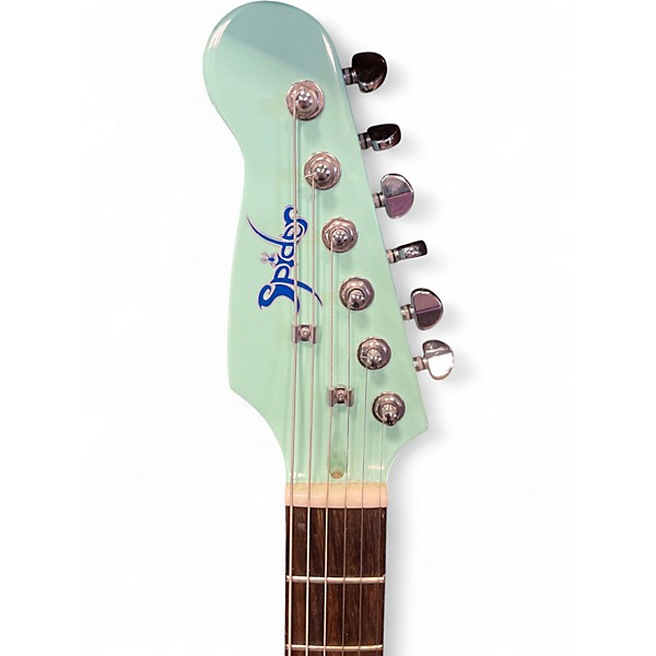 Used HardLuck Kings SPIDER Seafoam Green Solid Body Electric Guitar