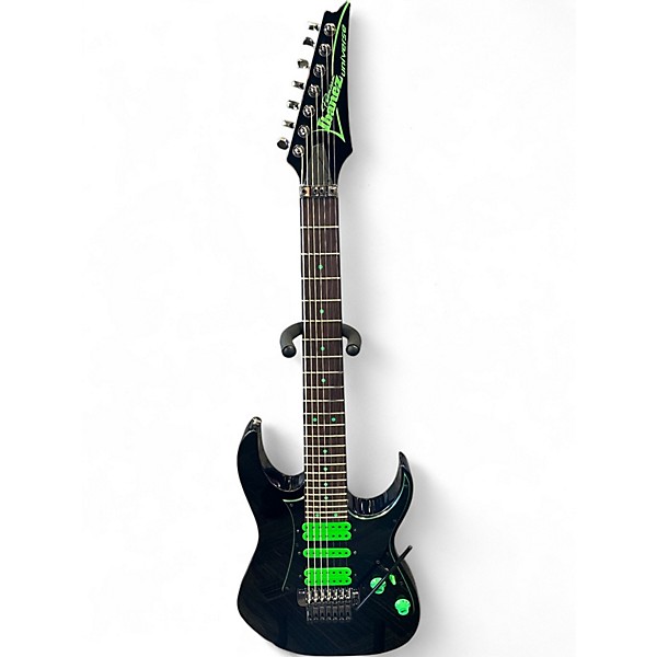 Used 2024 Ibanez UV70 Universe Steve Vai Signature 7 String Black Solid Body Electric Guitar