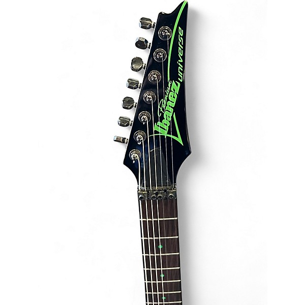 Used 2024 Ibanez UV70 Universe Steve Vai Signature 7 String Black Solid Body Electric Guitar
