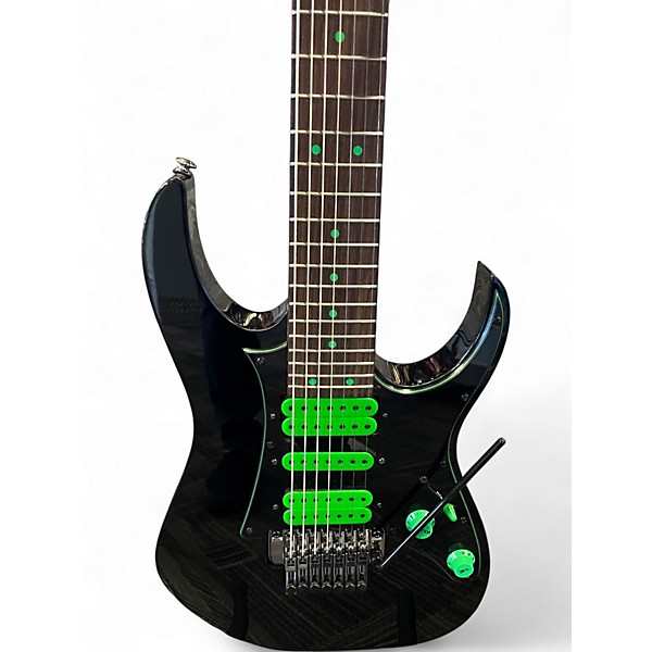 Used 2024 Ibanez UV70 Universe Steve Vai Signature 7 String Black Solid Body Electric Guitar