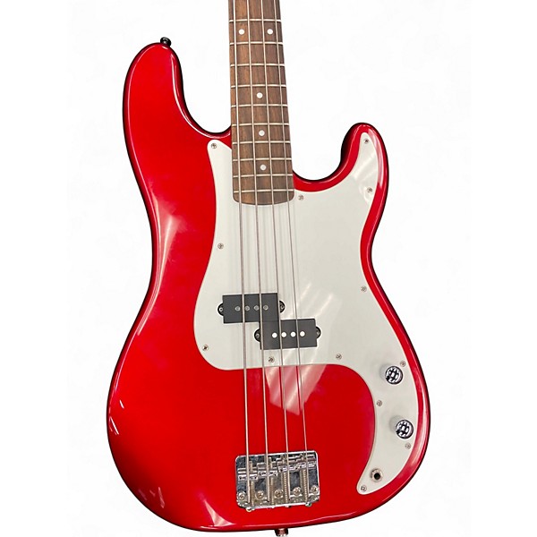 Used Squier Affinity Precision Bass Candy Apple Red Electric Bass Guitar