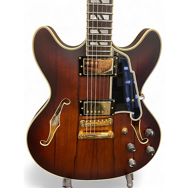 Used D'Angelico DC Deluxe Brown Hollow Body Electric Guitar