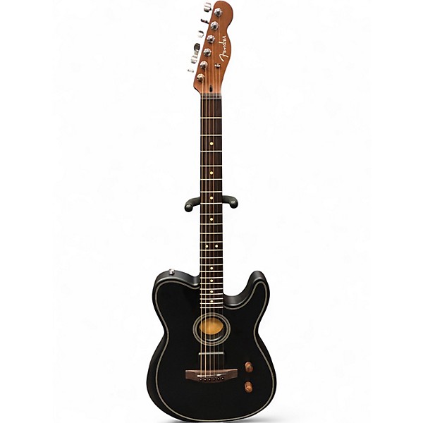 Used Fender Acoustasonic Player Telecaster Black Acoustic Electric Guitar