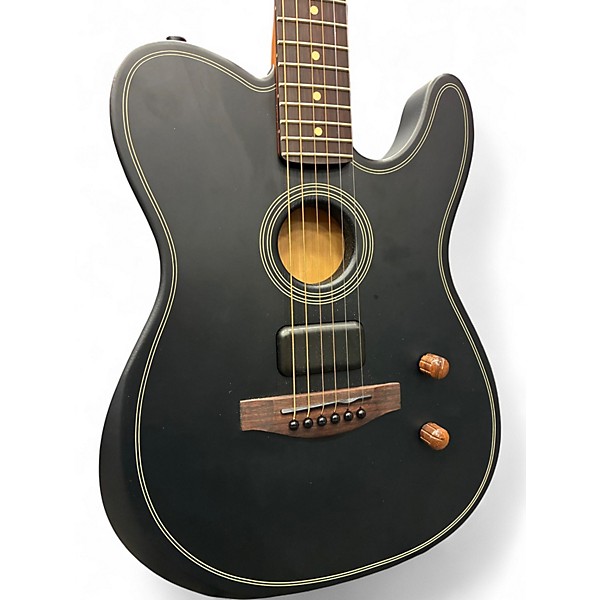 Used Fender Acoustasonic Player Telecaster Black Acoustic Electric Guitar