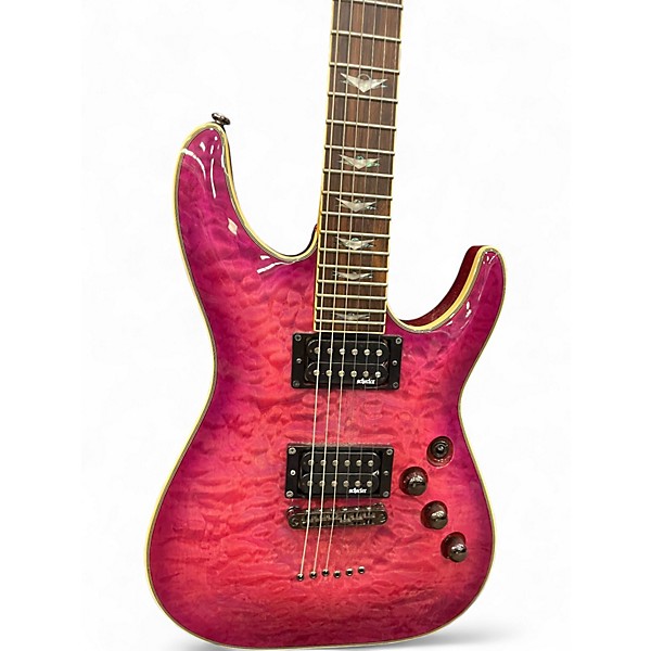 Used Schecter Guitar Research Omen Extreme 6 Pink Solid Body Electric Guitar