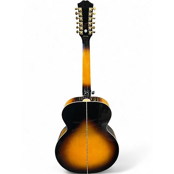 Used Epiphone J-200 Studio 2 Tone Sunburst 12 String Acoustic Electric Guitar