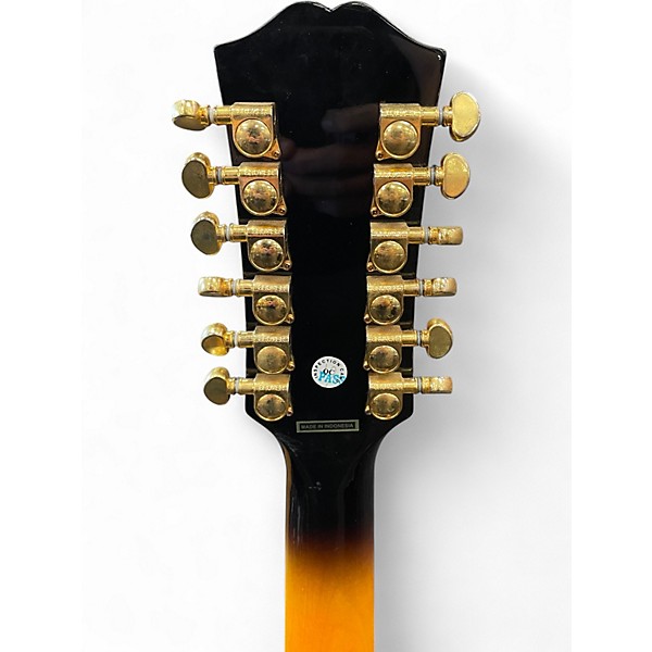 Used Epiphone J-200 Studio 2 Tone Sunburst 12 String Acoustic Electric Guitar