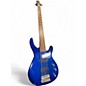 Used Squier 5 STRING Blue Electric Bass Guitar