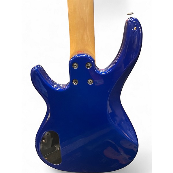 Used Squier 5 STRING Blue Electric Bass Guitar