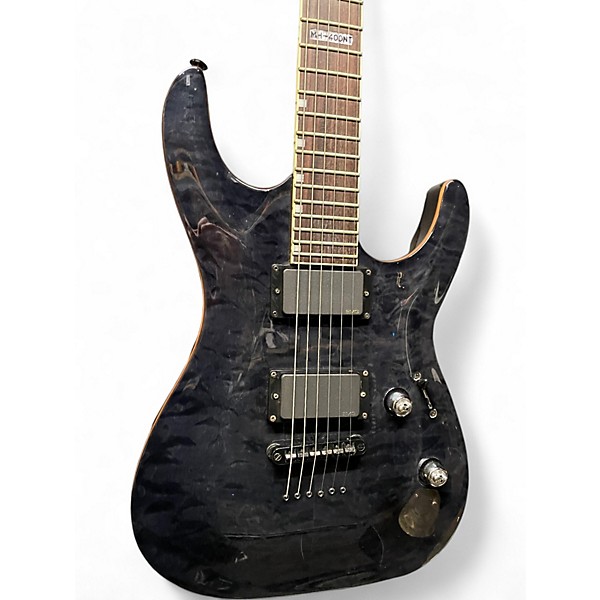 Used ESP LTD MH400NT Trans Black Solid Body Electric Guitar