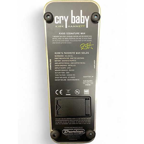 Used Dunlop KH95 Kirk Hammett Signature Cry Baby Wah Effect Pedal