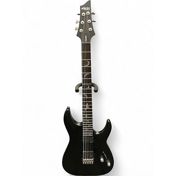 Used Schecter Guitar Research Damien 6 Black Solid Body Electric Guitar