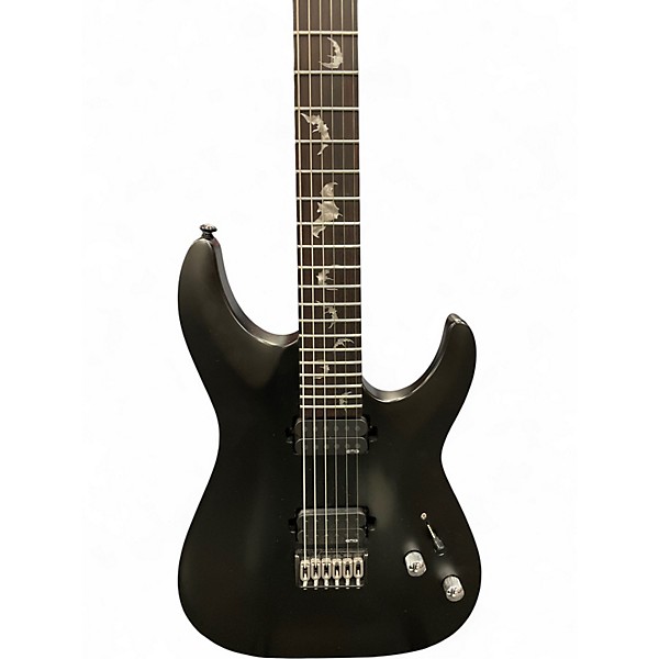 Used Schecter Guitar Research Damien 6 Black Solid Body Electric Guitar