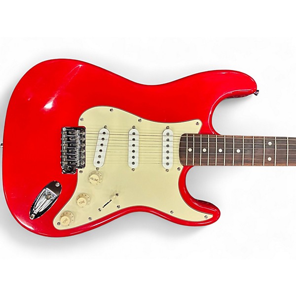 Used Starcaster by Fender Stratocaster Red Solid Body Electric Guitar