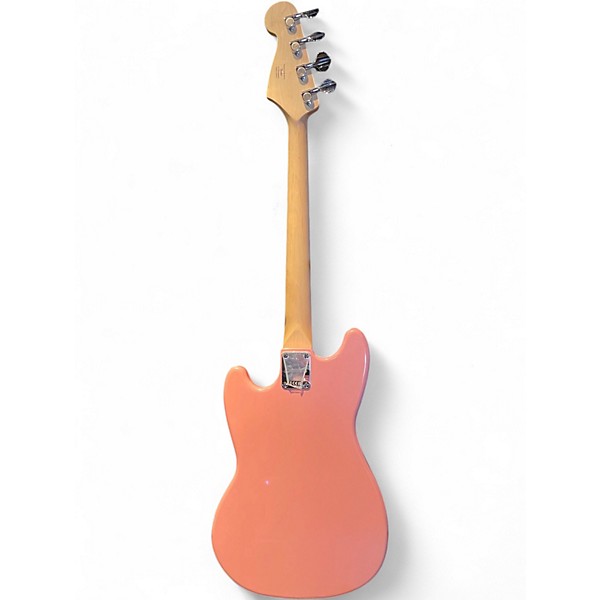Used Squier Bronco Pink Electric Bass Guitar