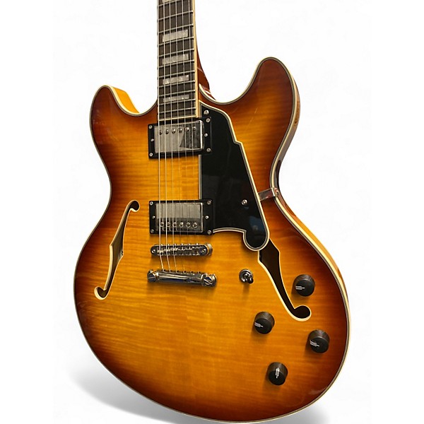 Used D'Angelico Premier Series DC Iced Tea Hollow Body Electric Guitar