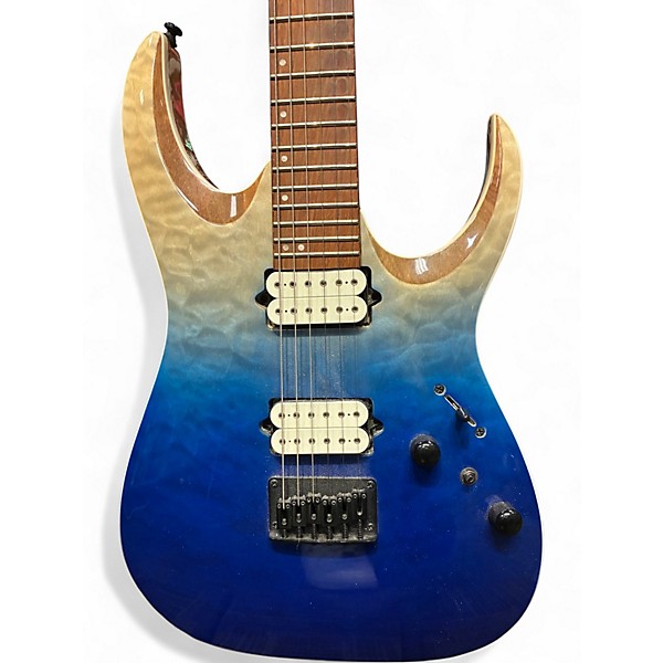Used Ibanez RGA42HPQM Blue Solid Body Electric Guitar