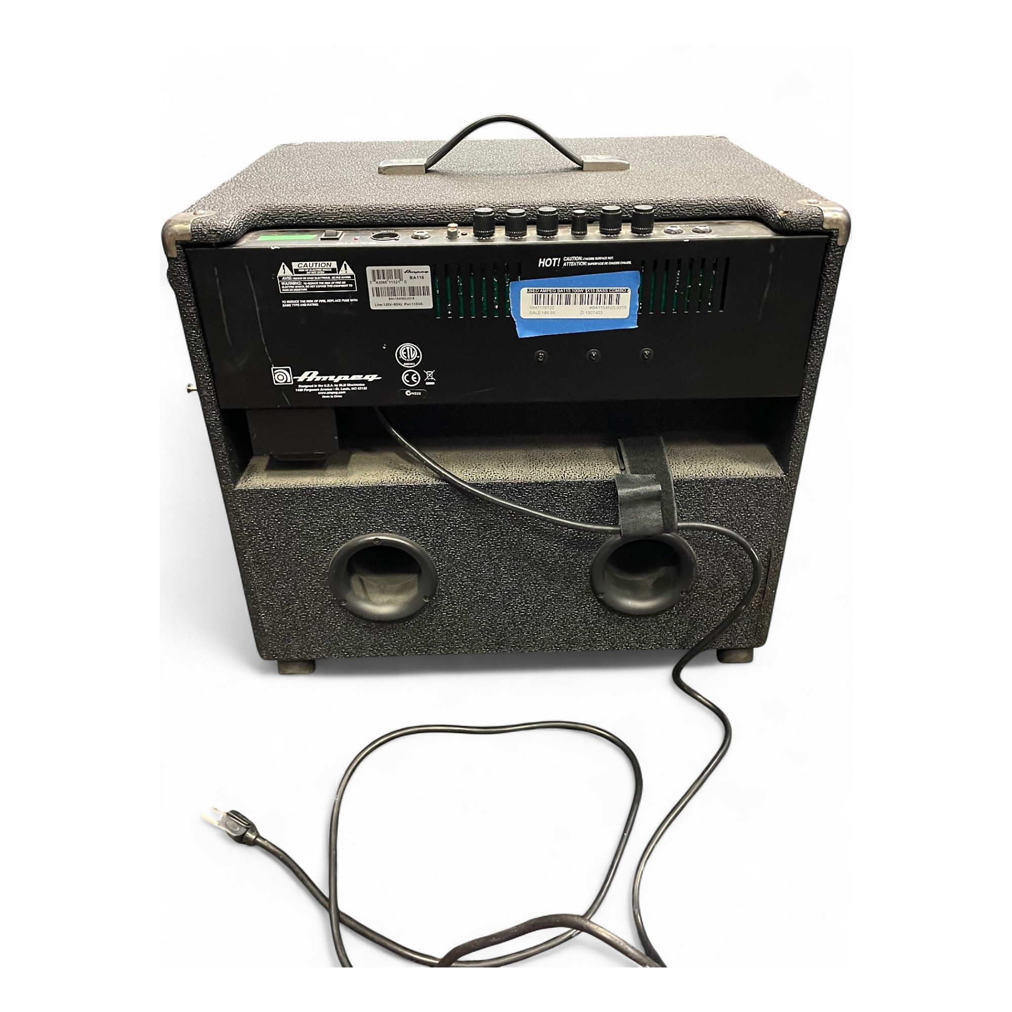 Used Ampeg BA115 100W 1x15 Bass Combo Amp | Guitar Center
