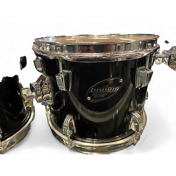 Used Ludwig 6 Piece Rocker Elite Black Drum Kit