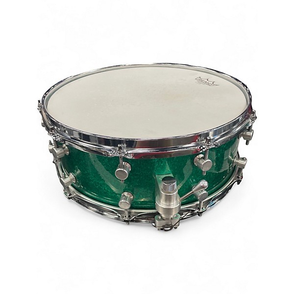 Used Trick 5.5X14 MAPLE SNARE Green Drum