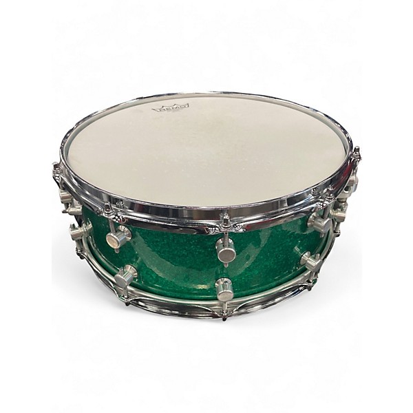 Used Trick 5.5X14 MAPLE SNARE Green Drum