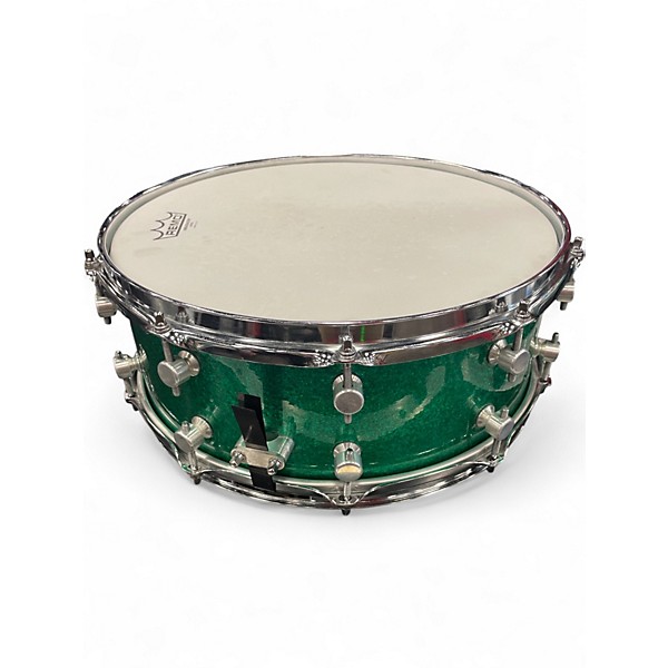 Used Trick 5.5X14 MAPLE SNARE Green Drum