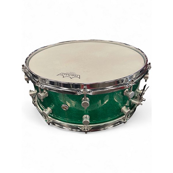 Used Trick 5.5X14 MAPLE SNARE Green Drum