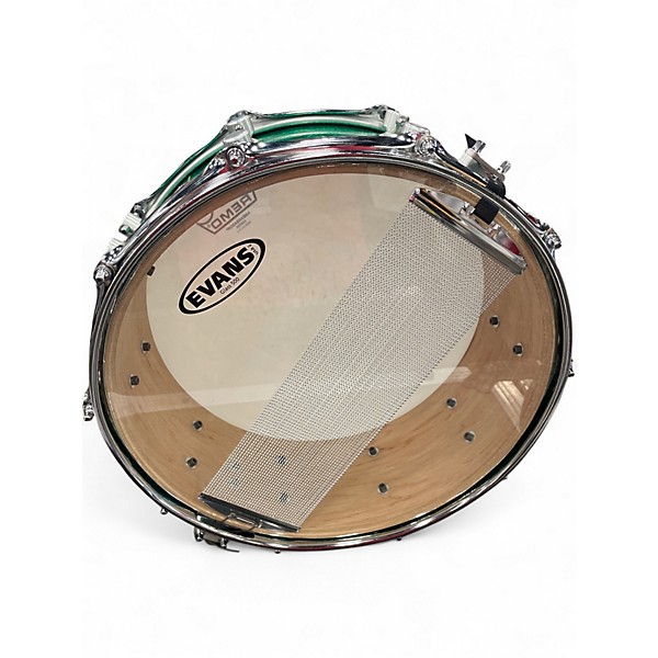 Used Trick 5.5X14 MAPLE SNARE Green Drum