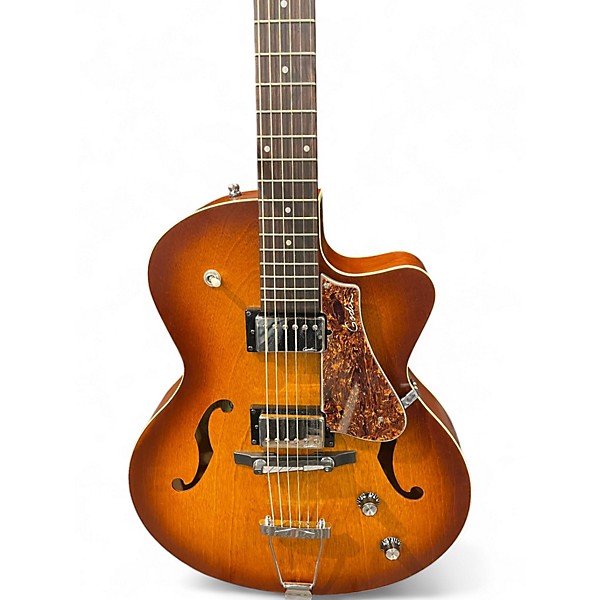 Used Godin 5th Avenue Kingpin II 2 Tone Sunburst Hollow Body Electric Guitar
