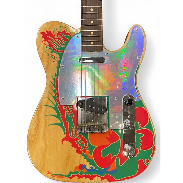 Used Fender Jimmy Page Dragon Art Telecaster Natural Solid Body Electric Guitar