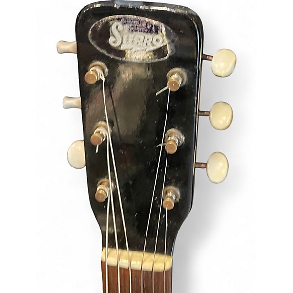 Vintage 1960 Supro Thunderstick Black and Silver Solid Body Electric Guitar