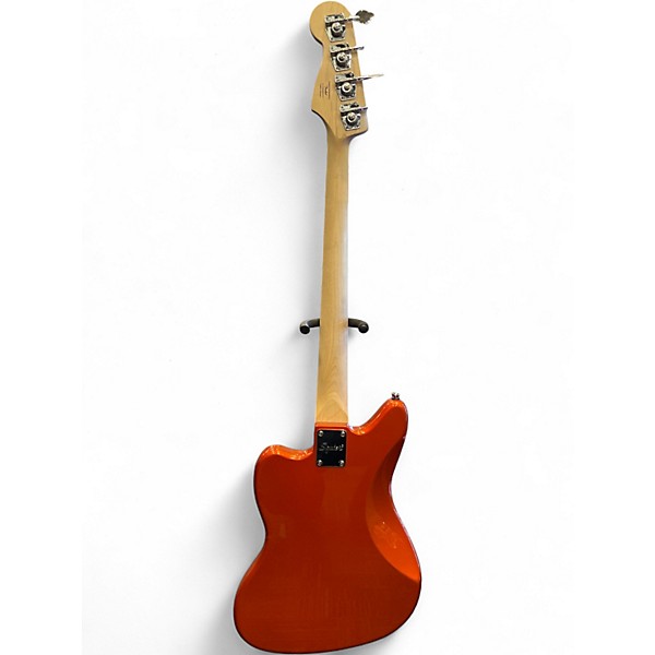 Used Squier Vintage Modified Jaguar Bass Metallic Orange Electric Bass Guitar