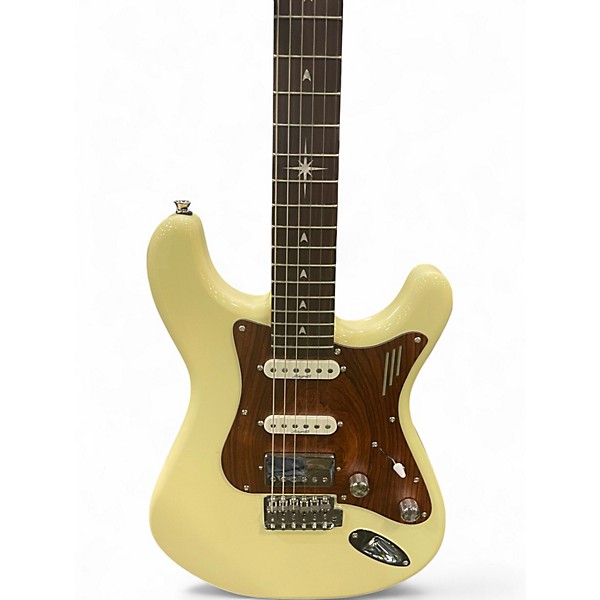 Used Magneto Sonnet Deluxe Vintage White Solid Body Electric Guitar