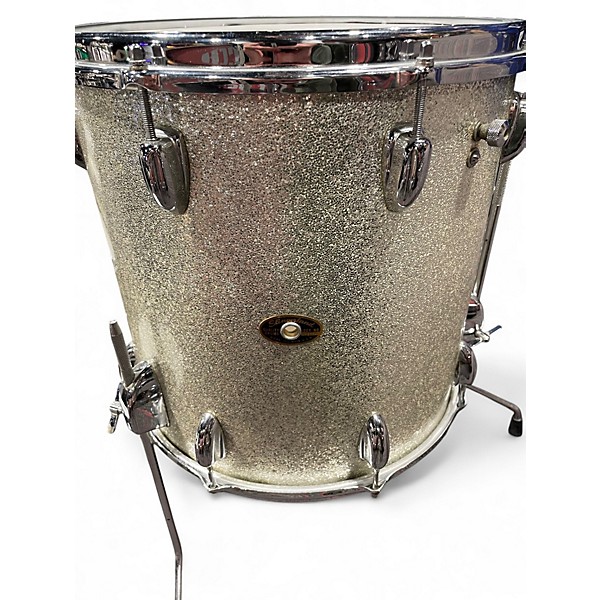 Vintage 1960s Slingerland 4 Piece Sound King Silver Sparkle Drum Kit