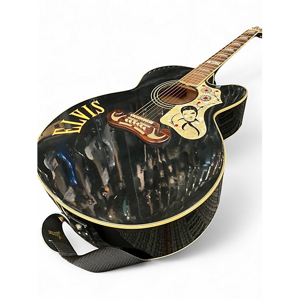 Used Epiphone Limited edition elvis Black Acoustic Electric Guitar