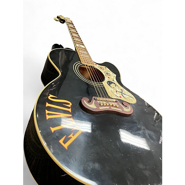 Used Epiphone Limited edition elvis Black Acoustic Electric Guitar