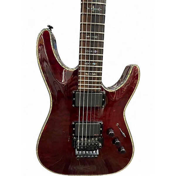 Used Schecter Guitar Research Hellraiser C1 Floyd Rose Black Cherry Solid Body Electric Guitar