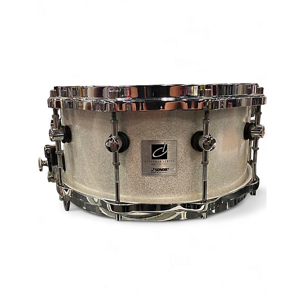 Used 1990s SONOR 14X6.5 Designer Series Snare Pearl White Drum