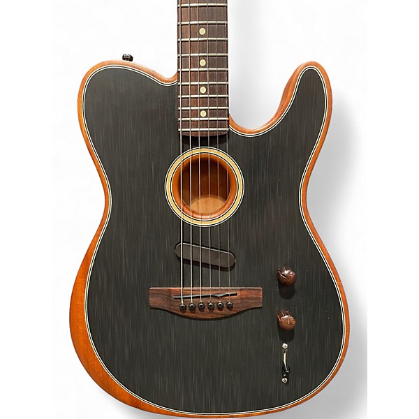 Used Fender Acoustasonic Player Telecaster Black Acoustic Electric Guitar