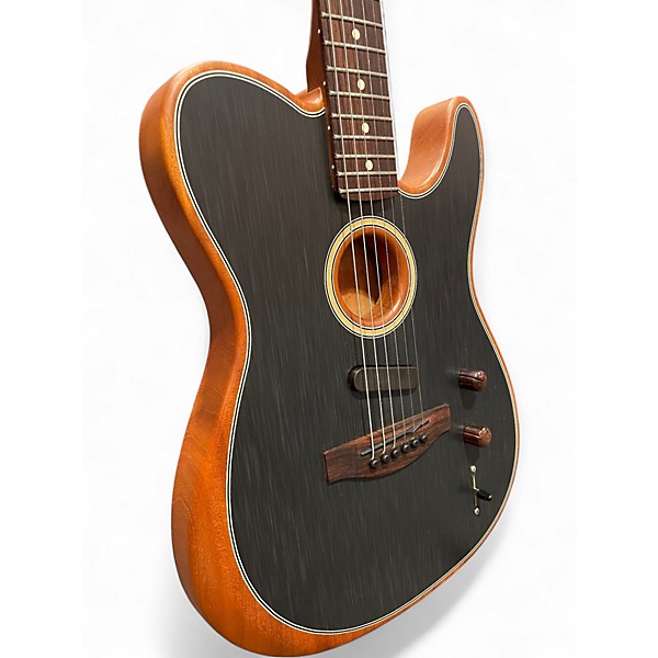 Used Fender Acoustasonic Player Telecaster Black Acoustic Electric Guitar