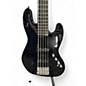 Used Squier Deluxe Jazz Bass Active V 5 String Black Electric Bass Guitar