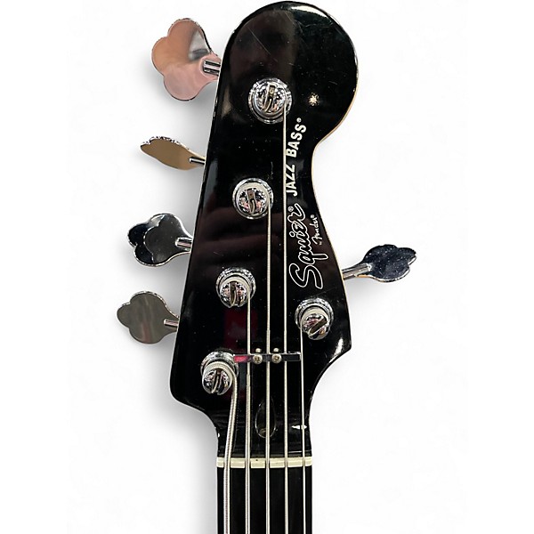 Used Squier Deluxe Jazz Bass Active V 5 String Black Electric Bass Guitar