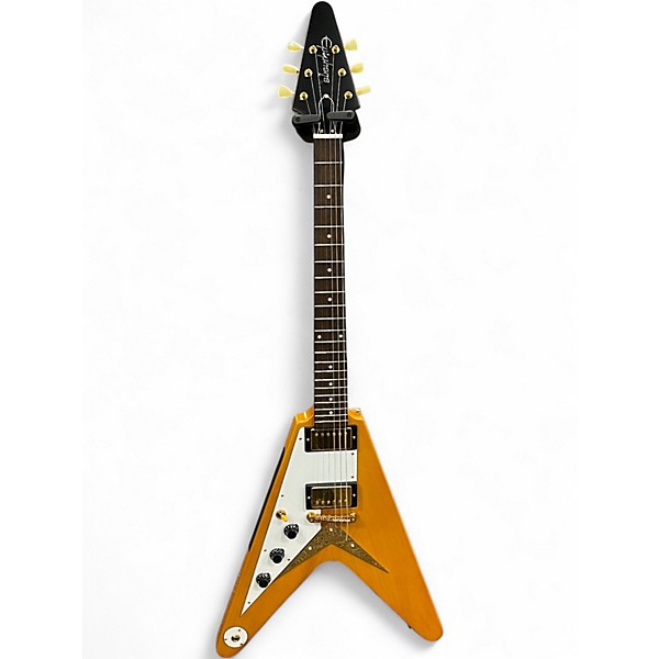 Used Epiphone 1958 Korina Flying V Natural Solid Body Electric Guitar