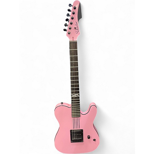 Used Schecter Guitar Research Machine Gun Kelly PT Pink Solid Body Electric Guitar