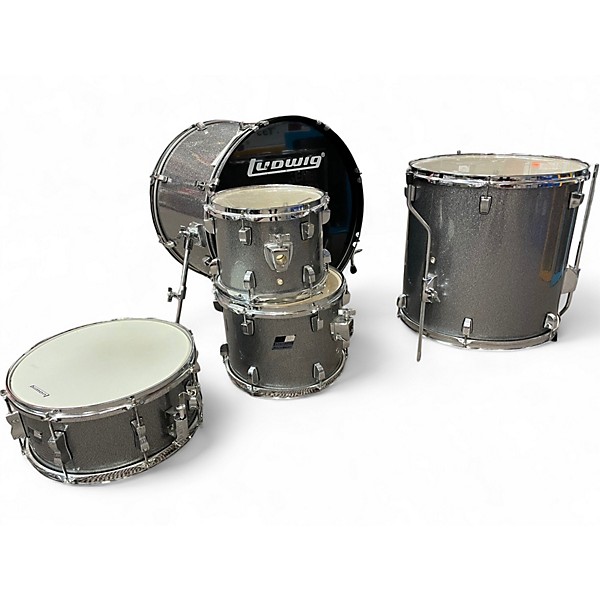 Used Ludwig 5 Piece BACKBEAT Silver Sparkle Drum Kit