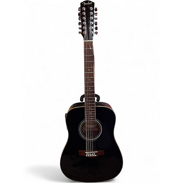 Used Fender DG16E Black 12 String Acoustic Electric Guitar