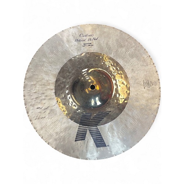 Used Zildjian 14.25in K Custom Hybrid Hi Hat Pair Cymbal