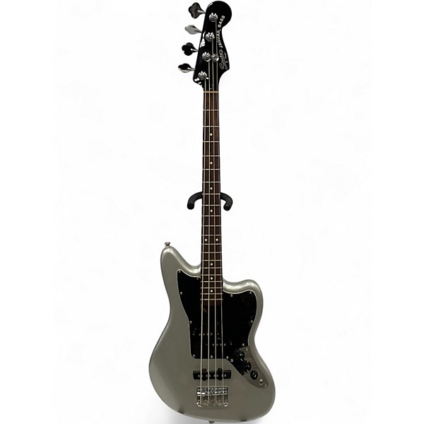 Used 2014 Squier Vintage Modified Jaguar Bass Special Silver Electric Bass Guitar