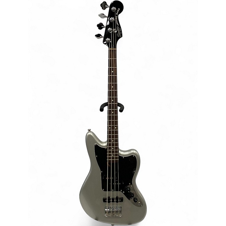 Used 2014 Squier Vintage Modified Jaguar Bass Special Silver
